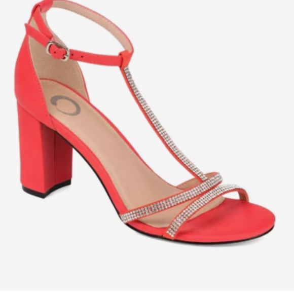 Journee Collection Red Rhinestone Heels - Picture 5 of 6